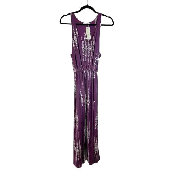 Jon & Anna Womens Floral Sleeveless Maxi Dress Purple White Large Fairy Bohemian - Picture 2 of 13